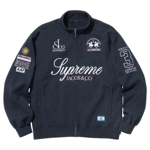 Supreme x La Martina Navy Zip Up Sweatshirt