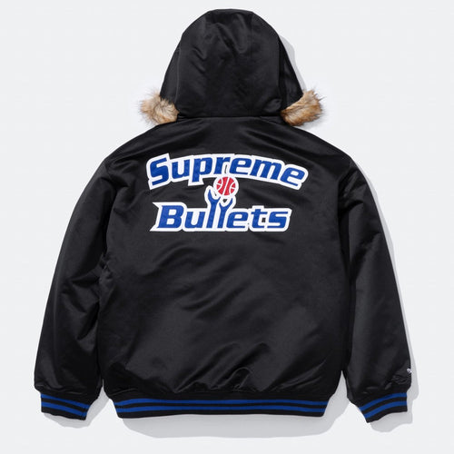 Supreme x Mitchell & Ness Washington Bullets Hooded Varsity Jacket