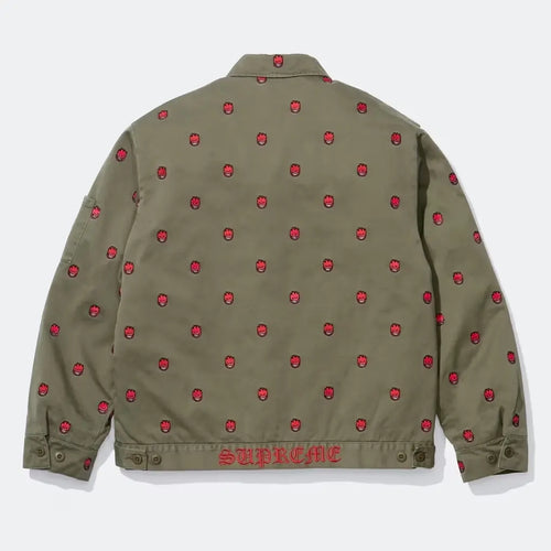 Supreme x Spitfire Olive Green Work Zip Jacket