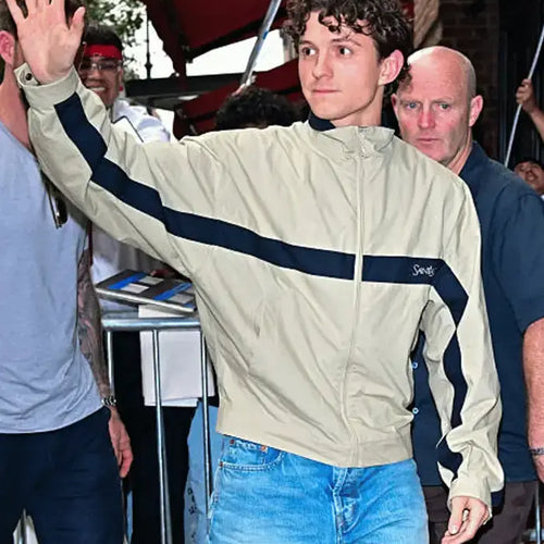 Tom Holland NYC Saint Laurent Beige Windbreaker Beige Jacket