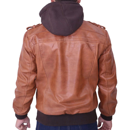 brown leather jacket