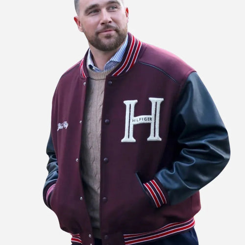 Travis Kelce 2026 NYC Tommy Hilfiger Campaign Bomber Jacket
