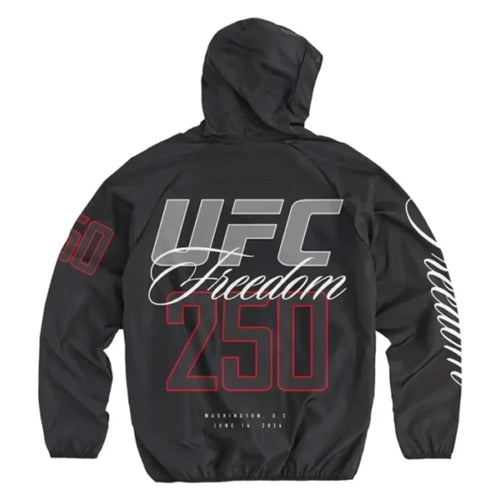 UFC Freedom 250 Black Full-Zip Windbreaker Black Jacket