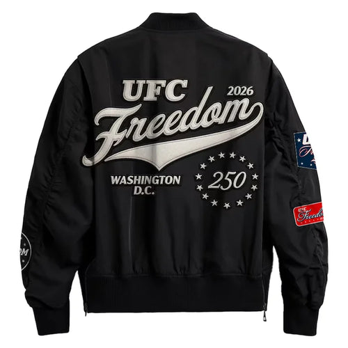 UFC Freedom 250 Full-Zip Black Bomber Black Jacket