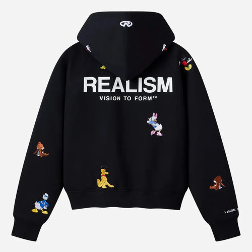 Realism x Disney Back To Front Black Zip Hoodie