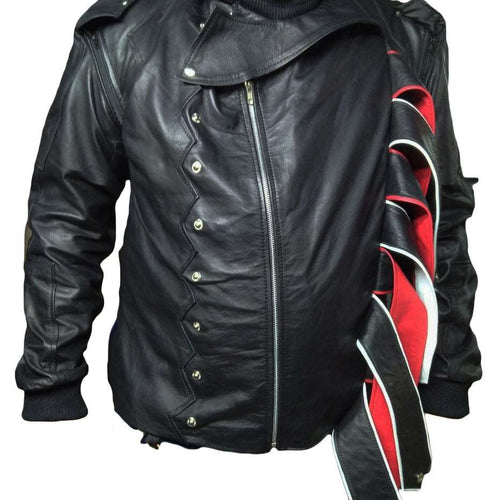 Captain America Winter Soldier Bucky Barnes Red & Black Leather Jacket