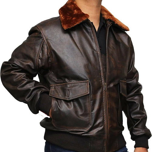 U.S Navy G-1 Military Flight Men's Genuine Leather Jacket