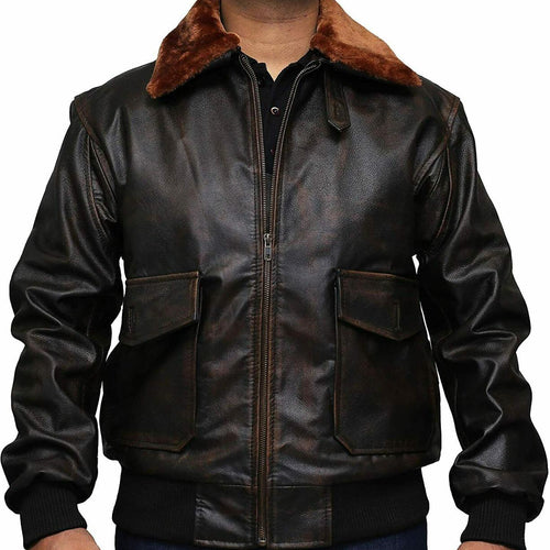 U.S Navy G-1 Military Flight Men's Genuine Leather Jacket