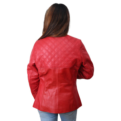 Women Quilted Valentines Red Jacket