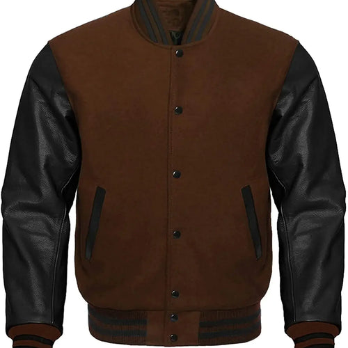 Brown And Black Varsity Jacket
