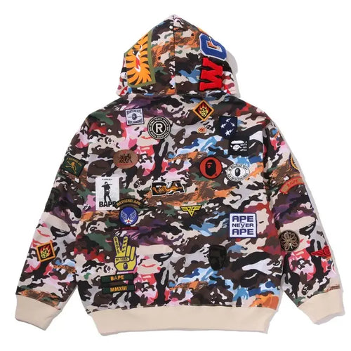 BAPE FW26 HYBRID CAMO MULTI BADGE HOODIE