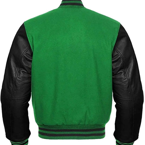 Green And Black Letterman Jacket
