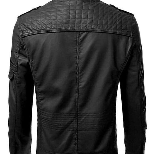 Men's Vintage Retro Black Biker Motorcycle Jacket
