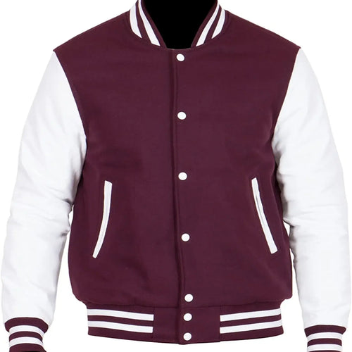 Maroon And White Varsity Jacket