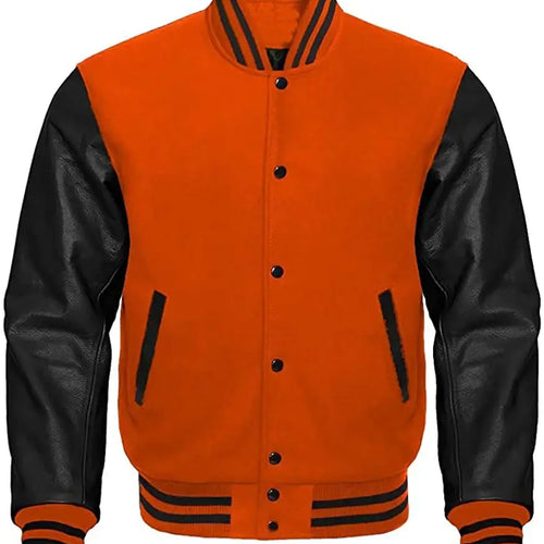 Orange And Black Varsity Jacket