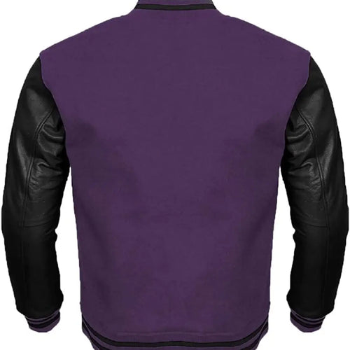 Purple And Black Letterman Jacket