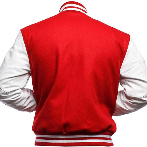 Red And White Varsity Jacket mens
