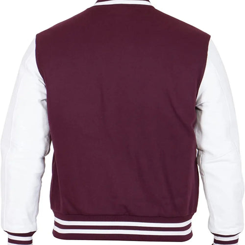 Maroon And White Letterman Jacket