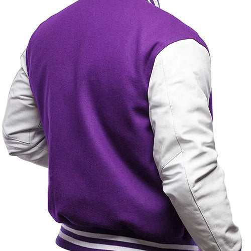 Purple And White Varsity Jacket